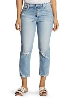 Mother The Tomcat High-Rise Ankle Straight-Leg Jeans