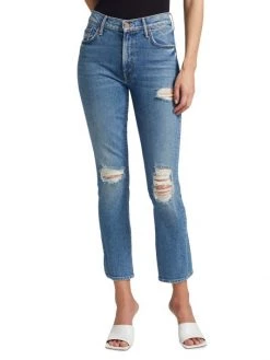 Mother The Insider Distressed Ankle-Crop Jeans -Cheap Mother And Heron Store unnamed file 1050