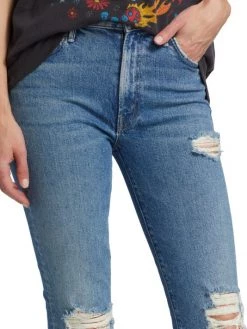 Mother The Insider Distressed Ankle-Crop Jeans -Cheap Mother And Heron Store unnamed file 1053