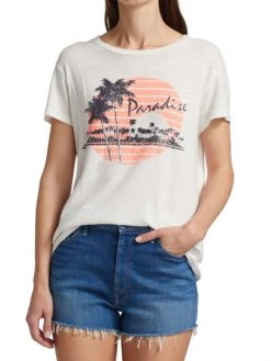 Mother Sinful Print Cotton & Linen T-Shirt -Cheap Mother And Heron Store unnamed file 1064