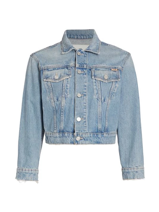Mother The BIg Shorty Distressed Denim Crop Jacket 3 Mother The BIg Shorty Distressed Denim Crop Jacket