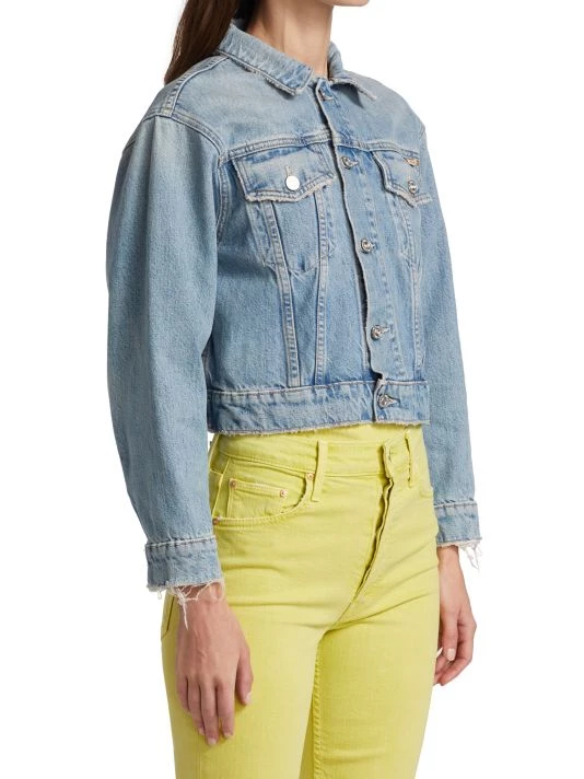 Mother The BIg Shorty Distressed Denim Crop Jacket 6 Mother The BIg Shorty Distressed Denim Crop Jacket - Image 4