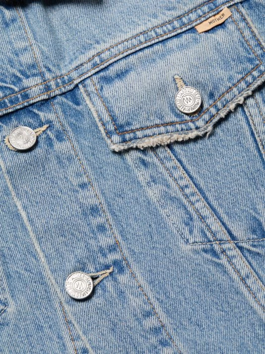 Mother The BIg Shorty Distressed Denim Crop Jacket 9 Mother The BIg Shorty Distressed Denim Crop Jacket - Image 7