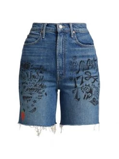 Mother High-Waisted Smokin' Denim Shorts