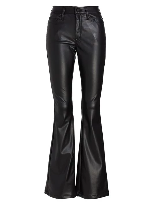 Mother The Weekender Mid-Rise Faux-Leather Flare Jeans 3 Mother The Weekender Mid-Rise Faux-Leather Flare Jeans