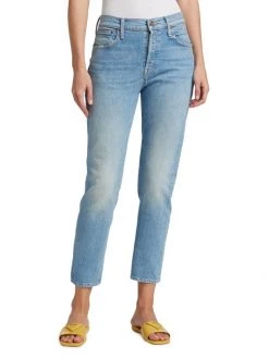Mother The Scrapper Ankle Mid-Rise Stretch Crop Straight-Leg Jeans -Cheap Mother And Heron Store unnamed file 1142