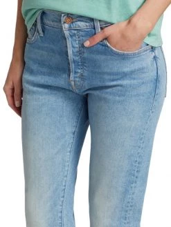 Mother The Scrapper Ankle Mid-Rise Stretch Crop Straight-Leg Jeans -Cheap Mother And Heron Store unnamed file 1145