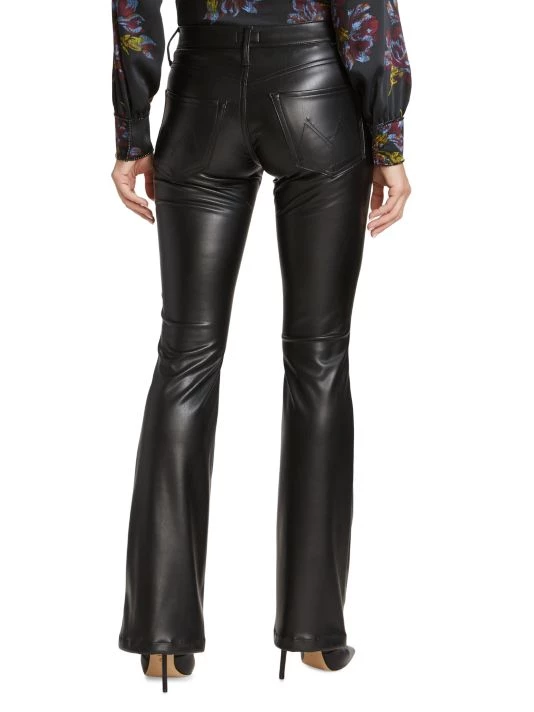 Mother The Weekender Mid-Rise Faux-Leather Flare Jeans 7 Mother The Weekender Mid-Rise Faux-Leather Flare Jeans - Image 5