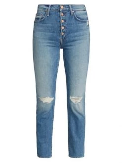 Mother The Pixie Cropped Mid-Rise Jeans
