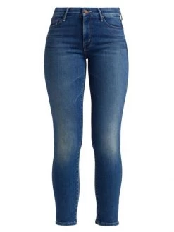 Mother Looker Low-Rise Stretch Skinny Crop Jeans