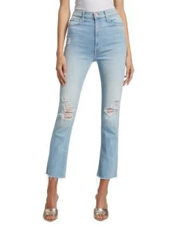 Mother High-Waist Rider Ankle Fray Jeans -Cheap Mother And Heron Store unnamed file 123