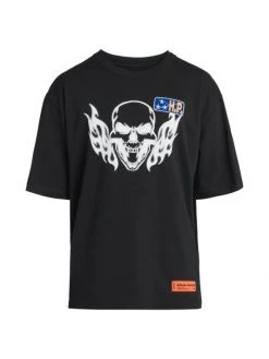 Heron Preston Flaming Skull Crewneck T-Shirt For Men