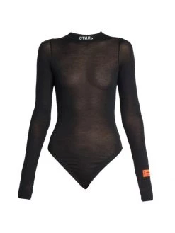 Heron Preston Semi-Sheer Long-Sleeve Bodysuit