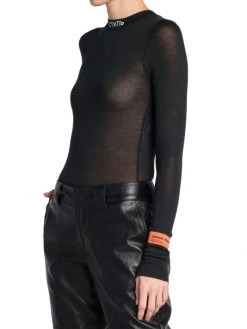 Heron Preston Semi-Sheer Long-Sleeve Bodysuit -Cheap Mother And Heron Store unnamed file 1412