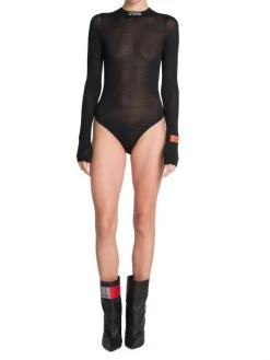 Heron Preston Semi-Sheer Long-Sleeve Bodysuit -Cheap Mother And Heron Store unnamed file 1414