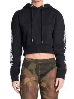 Heron Preston Cropped Flaming Skull Hoodie -Cheap Mother And Heron Store unnamed file 1442