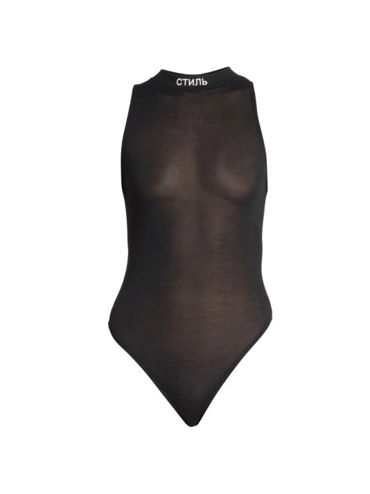 Heron Preston Embroidered Semi-Sheer Bodysuit 3 Heron Preston Embroidered Semi-Sheer Bodysuit