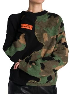 Heron Preston Camouflage Crewneck Sweater -Cheap Mother And Heron Store unnamed file 1534