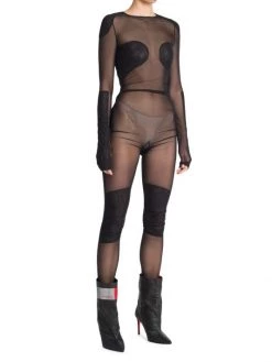 Heron Preston Long-Sleeve Sheer Mesh Jumpsuit -Cheap Mother And Heron Store unnamed file 1577
