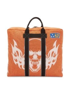 Heron Preston Flaming Skull Duffle Bag For Men