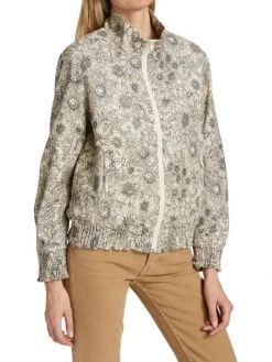 Mother Smocked Funnel Neck Zip-Front Jacket -Cheap Mother And Heron Store unnamed file 291