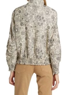 Mother Smocked Funnel Neck Zip-Front Jacket -Cheap Mother And Heron Store unnamed file 292