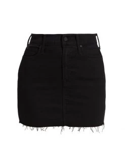 Mother Cotton-Blend Denim Miniskirt