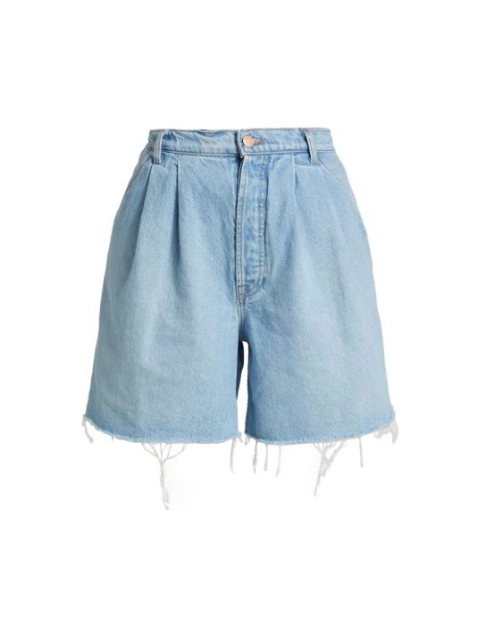 Mother Double-Pleated Denim Shorts 3 Mother Double-Pleated Denim Shorts