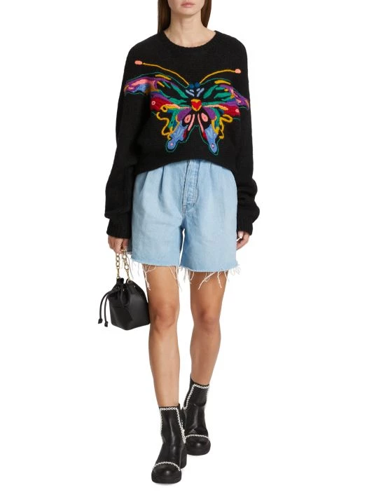 Mother Double-Pleated Denim Shorts 4 Mother Double-Pleated Denim Shorts - Image 2