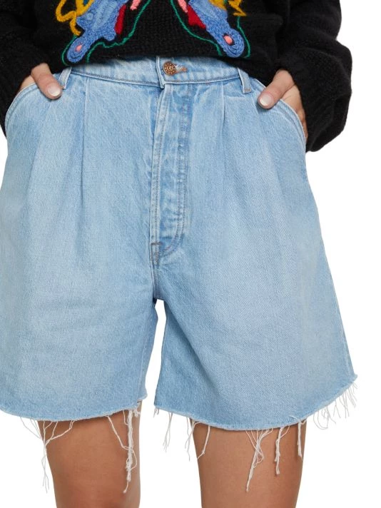 Mother Double-Pleated Denim Shorts 8 Mother Double-Pleated Denim Shorts - Image 6