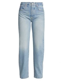 Mother Curbside Skimp High-Rise Straight-Leg Jeans