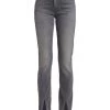 Mother The Rascal Split-Hem High-Rise Straight-Leg Jeans