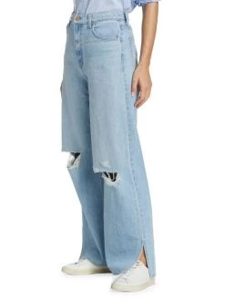 Mother Fun Dip Puddle Slice High-Rise Distressed Wide Jeans -Cheap Mother And Heron Store unnamed file 462