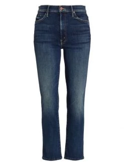Mother The Swooner Rascal High-Rise Straight-Leg Ankle Jeans