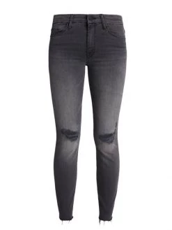 Mother Looker Distressed Stretch Skinny Crop Jeans
