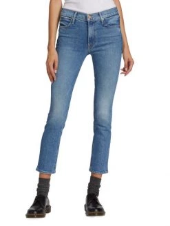 Mother Dazzler Mid-Rise Ankle-Crop Jeans -Cheap Mother And Heron Store unnamed file 663