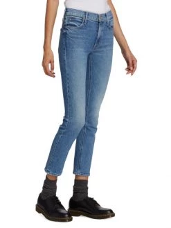Mother Dazzler Mid-Rise Ankle-Crop Jeans -Cheap Mother And Heron Store unnamed file 664