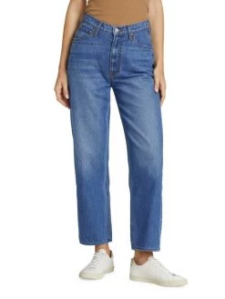 Mother Double Stack High-Rise Rigid Straight Ankle Jeans -Cheap Mother And Heron Store unnamed file 698