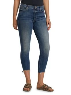 Mother The Stunner Frayed Step-Hem Stretch Skinny Ankle Jeans -Cheap Mother And Heron Store unnamed file 7