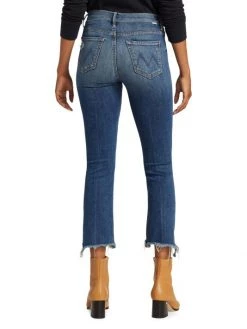 Mother The Insider High-Rise Step-Hem Stretch Crop Jeans -Cheap Mother And Heron Store unnamed file 77