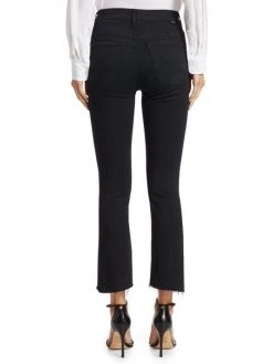Mother The Insider Mid-Rise Frayed Step-Hem Stretch Crop Jeans -Cheap Mother And Heron Store unnamed file 847