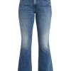 Mother The Weekender Mid-Rise Flare Fray Hem Jeans