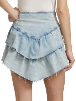 Mother The Ruffle Tiered Denim Miniskirt -Cheap Mother And Heron Store unnamed file 938