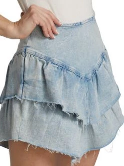 Mother The Ruffle Tiered Denim Miniskirt -Cheap Mother And Heron Store unnamed file 939