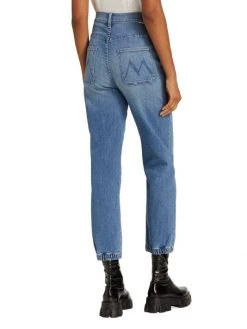 Mother Wrapper Patch Springy High-Rise Stretch Ankle Jeans -Cheap Mother And Heron Store unnamed file 959
