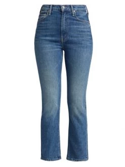 Mother Rider High-Rise Stretch Crop Flare Jeans