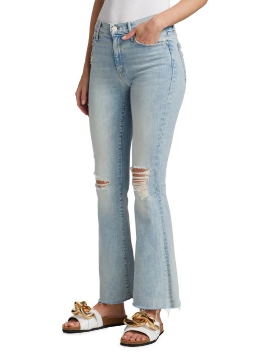 Mother The Weekender Fray Mid-Rise Distressed Stretch Flare Jeans 6 Mother The Weekender Fray Mid-Rise Distressed Stretch Flare Jeans - Image 4
